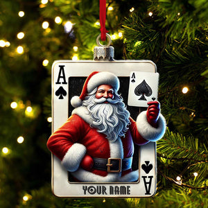 Santa Poker Ornament, Personalized Ornament