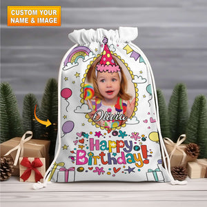 Happy Birthday Gift Bag Personalized Christmas String Bag