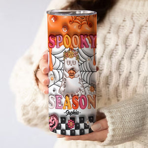 Spooky Season - Custom Name - Personalized Skinny Tumbler - Halloween Gift