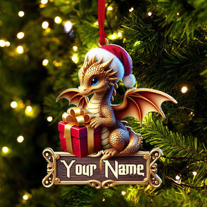 Custom Little Dragon Ornament, Personalized Ornament