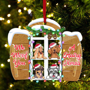 We Woof You A Hairy Xmas- Custom Pet, Personalized Acrylic Ornament - Gift For Christmas, Gift For Pet Lover