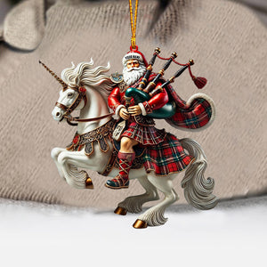 Santa Rider On Horseback Christmas Ornament, Personalized Ornament