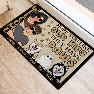 Welcome - Hope You Like Our Kids - They Have Paws - Personalized Cute Kittens Doormat, Pet Lovers Gift