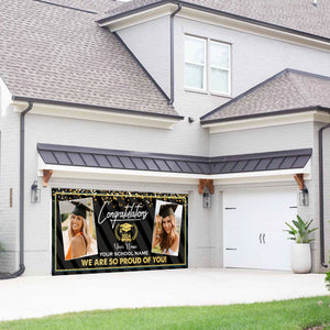 Congratulation Class Of 2024 We Are So Proud Of You - Personalized Photo And Name, Single Garage, Garage Door Banner Covers - Garage Door Banner Decorations