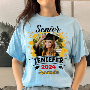 Senior Custom Photo, Name And Year, Graduation - Gift For Graduation - Personalized T-Shirt