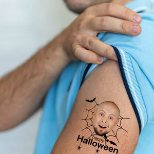 Happy Halloween, Custom Photo Temporary Tattoo, Personalized Tattoo, Fake Tattoo