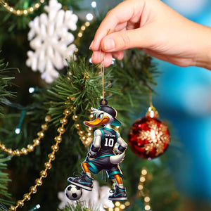 Football Duck Christmas Ornament, Personalized Ornament