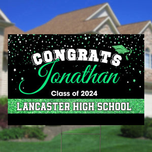 Congrats Class Of 2024 Custom Background And Texts - Personalized Lawn Sign, Yard Sign, Graduation Gift