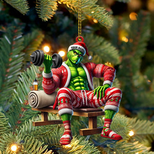 ELF Dumbbell Lift Home Decor Christmas Ornament, Personalized Ornament