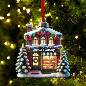 Custom Christmas House Ornament, Personalized Ornament