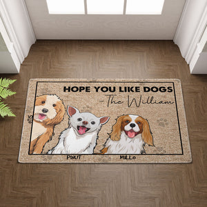 Hope You Like Dogs  - Custom Dogs And Names - Personalized Cutie Puppy Doormat - Pet Lover Gift