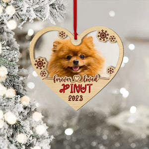 Custom Memorial Pet Ornament, Forever Loved - Personalized Wooden Ornament - Pet Memorial