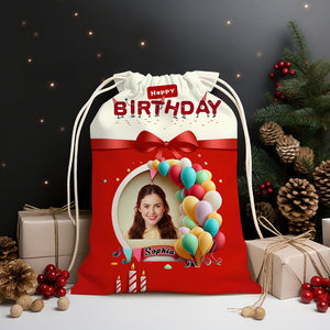 Happy Birthday Red Box String Bag Personalized Christmas String Bag