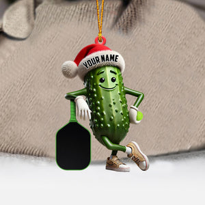 PickleBall Ornament, Cucumber Christmas Ornament, Personalized Ornament