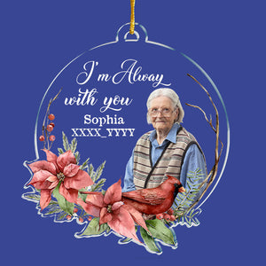 Memorial Acrylic Ornament, Custom Name and Photo, Memorial Gifts