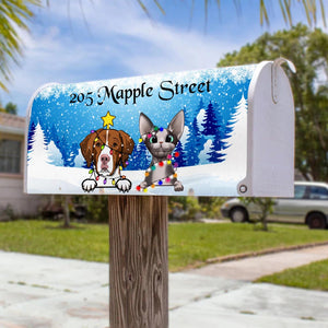 Custom Christmas Pet Mailbox Cover,  Christmas Gift, Gift For Pet Lover, Christmas Dog, Christmas Cat