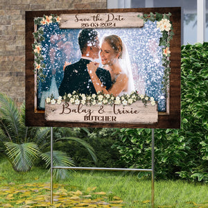 Personalized Save The Date Wedding Lawn Sign, Gift For Wedding Day