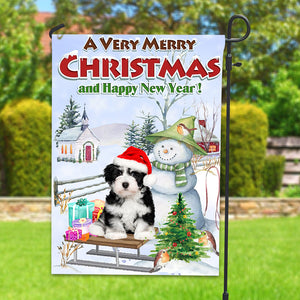 A Very Merry Christmas And Happy New Year - Custom Photo Flag - Christmas Gift, Gift For Pet Lover