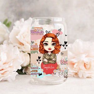 Personalized Glass Bottle, Frosted Bottle - Design & name can be changed - Gift for Teachers