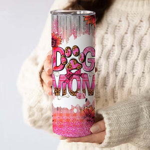 Custom Photo, Personalized Dog Mom Skinny Tumbler, Gift For Dogs Lover