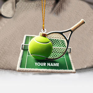 Tennis Yard Christmas Ornament, Personalized Ornament