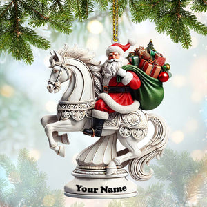 Chess Santa Christmas Ornament, Personalized Ornament