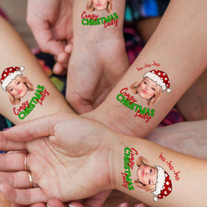 Crazy Christmas, Custom Photo And Text Temporary Tattoo, Personalized Tattoo, Fake Tattoo