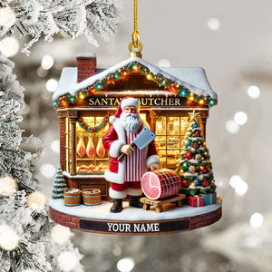 Santa Butcher House Home Decor Christmas Ornament, Personalized Ornament