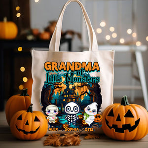 Happy Halloween - The Little Monsters - Custom Name - Personalized Tote Bag, Halloween Gift