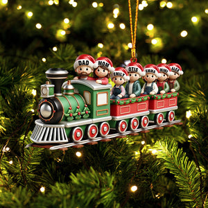 Family Train Home Decor Christmas Ornament, Personalized Ornament