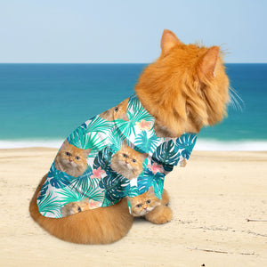 Personalized Cutie Kitty Hawaiian Shirt, Custom Pet Photo Gift