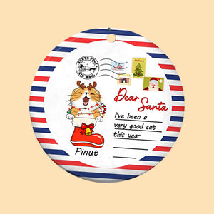 Dear Santa We've Been Very Good Cats This Year - Personalized Christmas Ceramic Ornament - Gift For Cat Lover