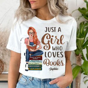 Just A Girl Who Loves Books - Custom Appearance And Name - Personalized T-Shirt