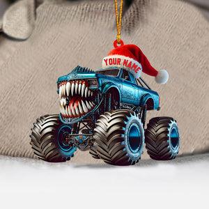 Monster Truck Home Decor Christmas Ornament, Personalized Ornament