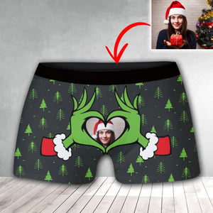 Custom Photo, Personalized Boxer Shorts - Gift For Family, Gift For Couple, Christmas Decor