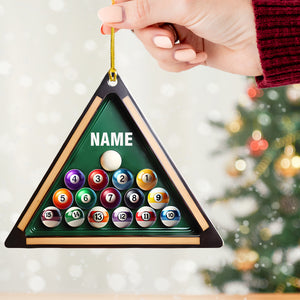 Pool Table Billiard Ball Christmas Ornament, Personalized Ornament