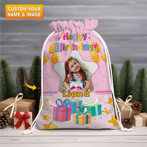 Happy Birthday Blink Star Personalized Christmas String Bag