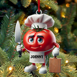 Tomato Chef Christmas Ornament, Personalized Ornament