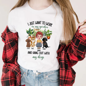 I Just Want To Work On My Garden And Hang Out With My Dogs, Personalized T-Shirt, Gift For Dog Lover