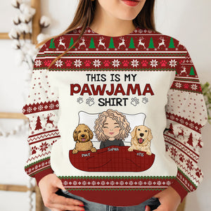 This My Pawjama Shirt - Custom Appearance And Name - Personalized Woolen Sweater - Family Gift, Gift For Pet Lover, Xmas Gift