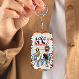 Personalized  Partner In Crime Metal Keychain, Gift For Best Friend