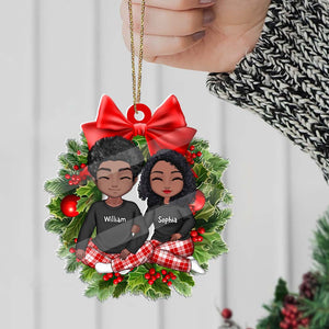 Christmas Couple Gift - Custom Photo And Names, Personalized Acrylic Ornament - Gift For Christmas, Family Gift