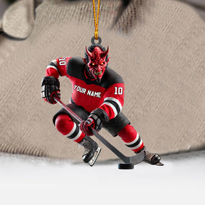 New Jersey Devils Hockey Christmas Ornament, Personalized Ornament