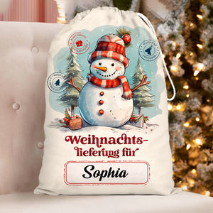 Weihnachts Lieferung Fur Custom Text, Personalized String Bag, Christmas Gift