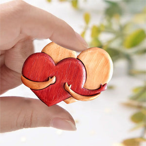 A Hug From My Heart For You, Couple Gift, Personalized Couple Puzzle Wooden