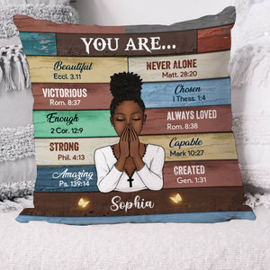 You Are Beautiful Victorious Enough Strong - Custom Appearances And Names - Personalized Pillow, Gift For Family