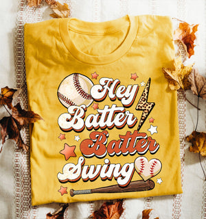 Custom Baseball Mom Hey Batter Batter Swing, Personalized T-Shirt, Gift For Family, Baseball Lovers