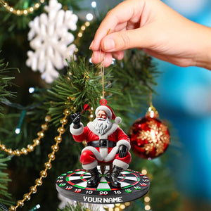 Santa Darts Christmas Ornament, Personalized Ornament