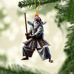 Santa Samurai Home Decor Christmas Ornament, Personalized Ornament