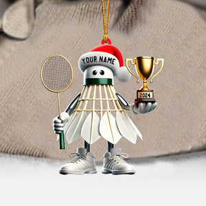 Badminton Champion Decor Christmas Ornament, Personalized Ornament